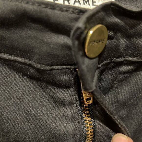 Frame Le High Skinny Black Coated Jeans Pants Size 31 - Picture 4 of 11